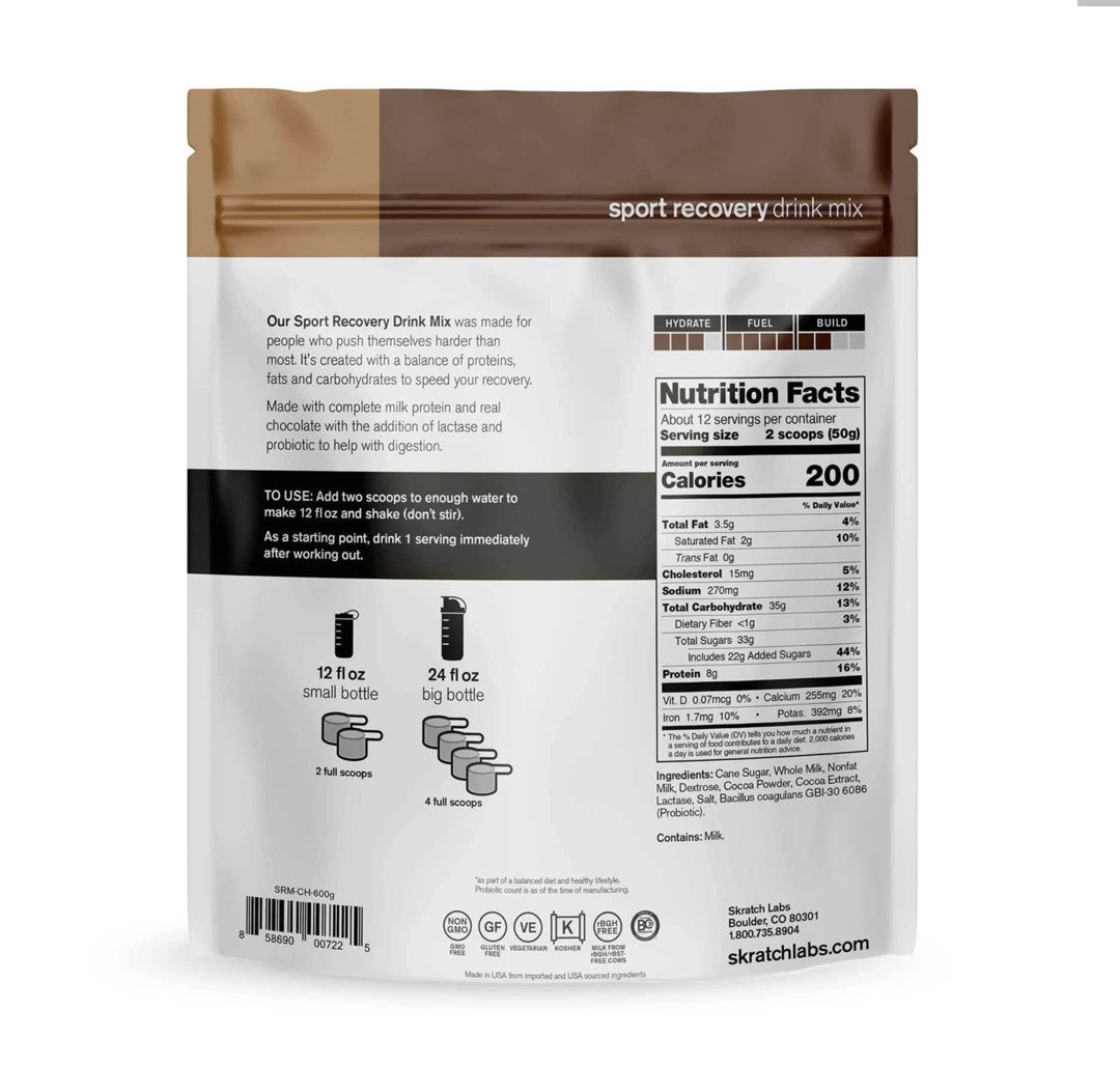 Skratch Labs, Sport Recovery Drink, Chocolate