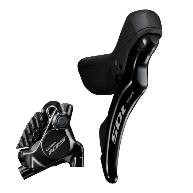 Shimano 105 2 x 12 speed shift / brake lever kit, ST-R7120 / BR-R7170, Road Hydraulic Disc Brake, Rear, Flat mount,
