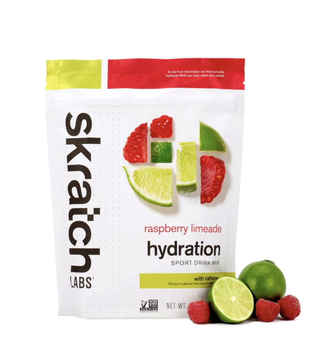 Skratch Labs Hydration Sport Drink Mix, Raspberry Limeade with Caffeine, 20-Serving Resealable Bag
