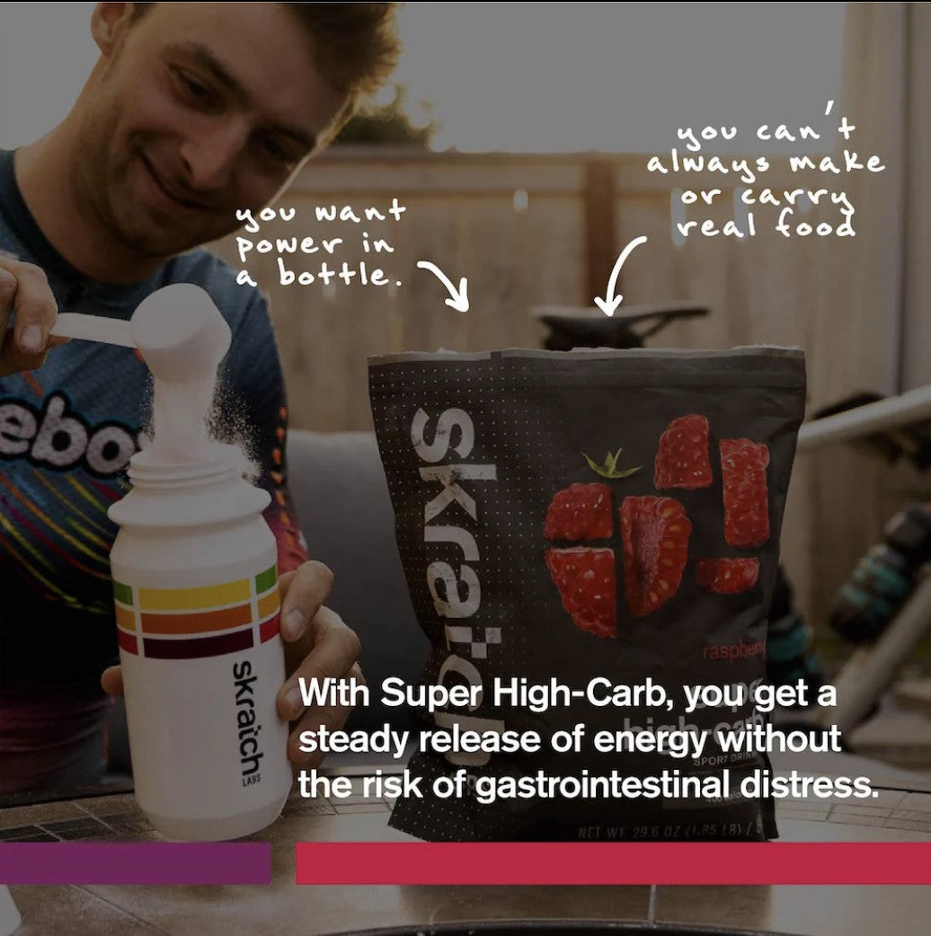 Skratch Labs Super High-Carb Sport Drink Mix, Raspberry, 840g, 8-Serving Resealable Pouch
