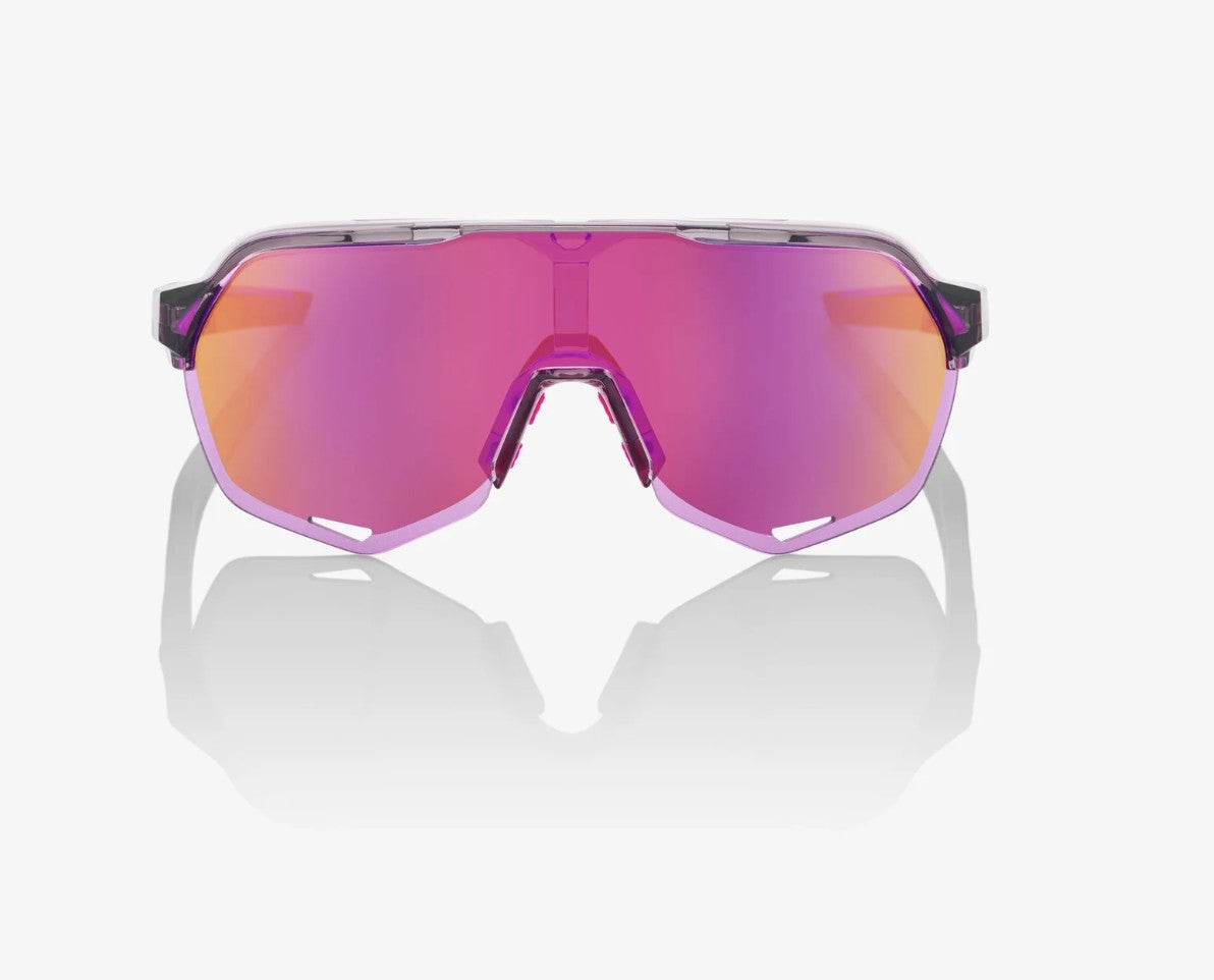 100% S2 Tokyo Night Edition Sunglasses, Polished Translucent Grey frame - Purple Multilayer Mirror Lens