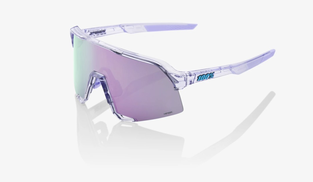 100% S3 Sunglasses, Polished Translucent Lavender frame - HiPER ...
