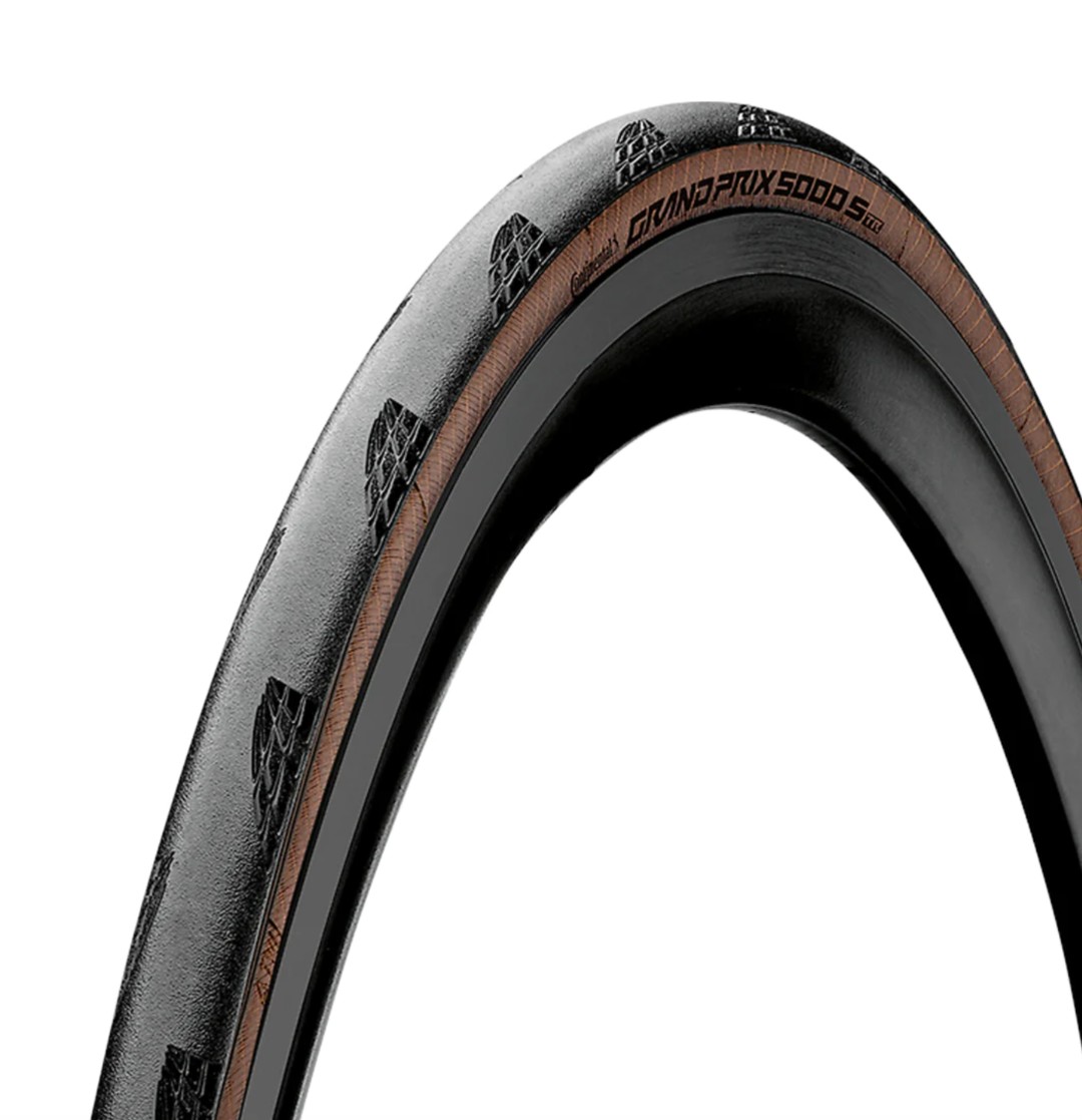 Continental Grand Prix 5000 S TR Tire - Tubeless Folding Black w/ Tan  Sidewall