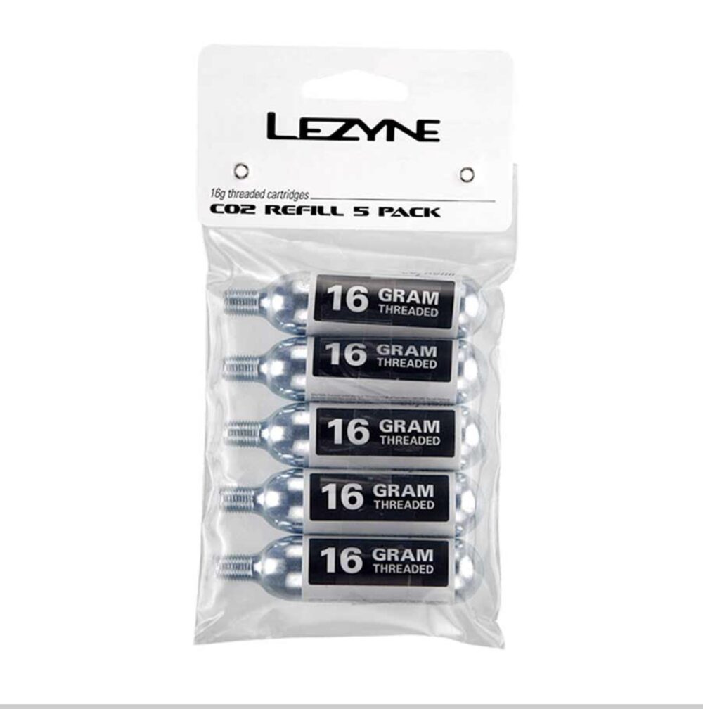 Lezyne, CO2 Cartridges, Threaded, 16g, 5 pack